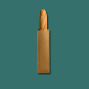 Bolsa de papel para alimentos 130+50x540 mm, Marrón kraft - Paquete de 500 unidades