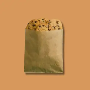 Food Paper bag 200+40x240 mm, Brown kraft - Pack of 500 pcs