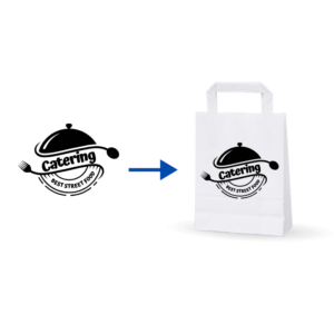 Costumize your Paper bag - Flat handle - White 220x100x290 mm - Pack of 375 pcs - Copy