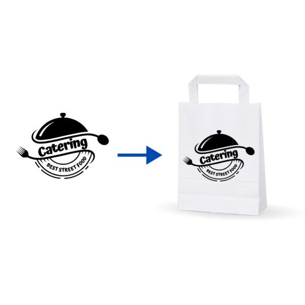 Costumize your Paper bag - Flat handle - White 220x100x290 mm - Pack of 375 pcs - Copy