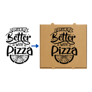 Customize your Kraft Pizza box 32 cm Square Corner - Pack of 100 pcs