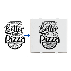 Customize your white Pizza box 32 cm Square Corner - Pack of 100 pcs
